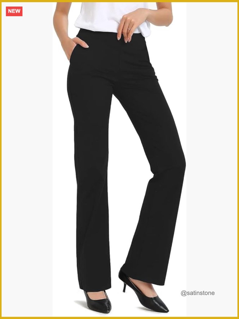 Bootcut Yoga Dress Pants Stretchy Business Casual Slacks With Pockets